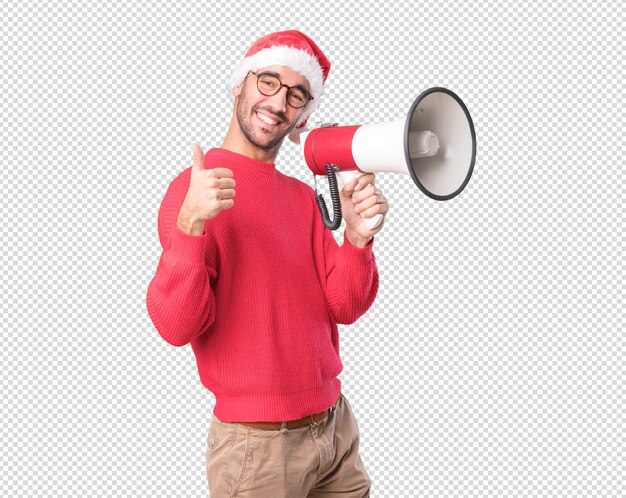 Conceptos de Navidad - hombre joven gesticulando