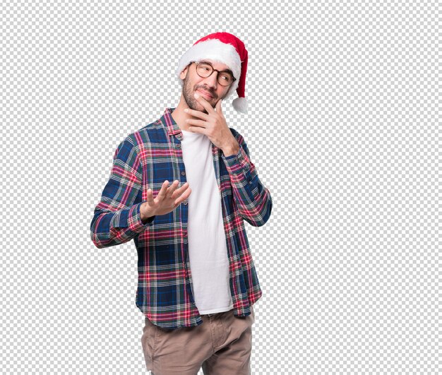 Conceptos de Navidad - hombre joven gesticulando