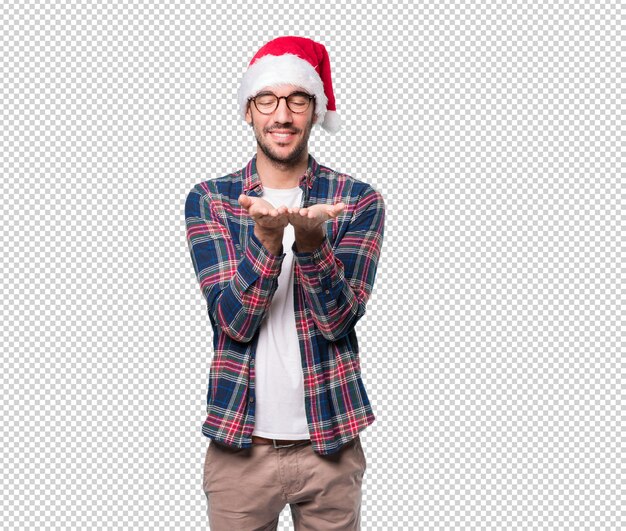 Conceptos de Navidad - hombre joven gesticulando