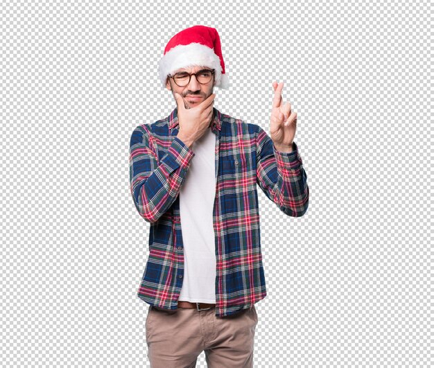 Conceptos de Navidad - hombre joven gesticulando