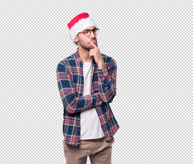 Conceptos de navidad - hombre joven gesticulando