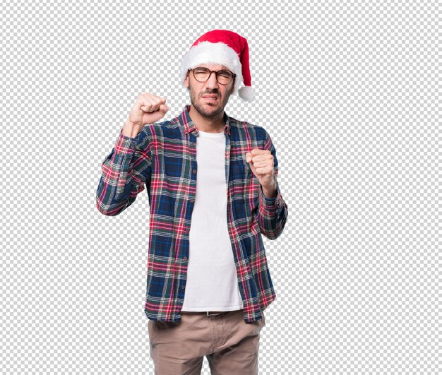 Conceptos de Navidad - hombre joven gesticulando