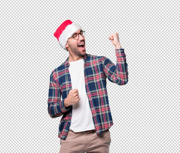 Conceptos de navidad - hombre joven gesticulando