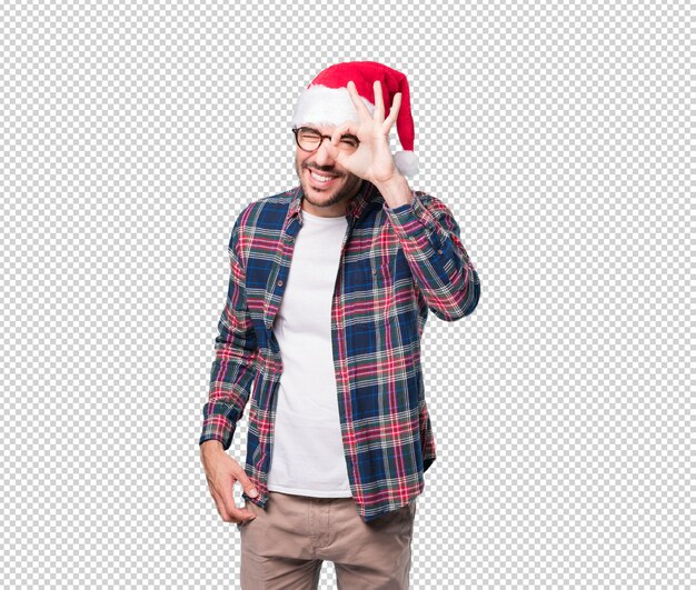 PSD conceptos de navidad - hombre joven gesticulando