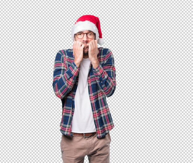 Conceptos de Navidad - hombre joven gesticulando