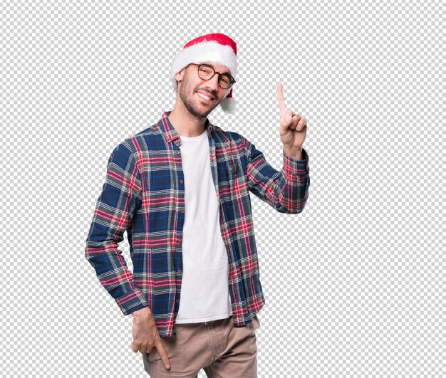 PSD conceptos de navidad - hombre joven gesticulando