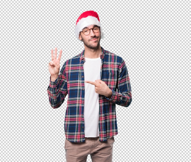 Conceptos de Navidad - hombre joven gesticulando
