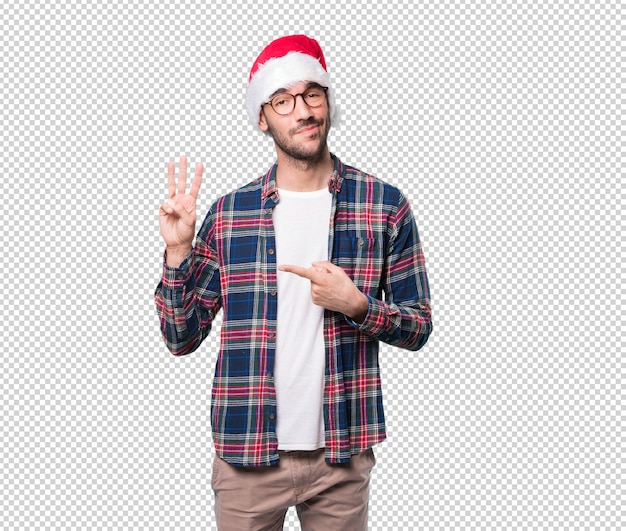 Conceptos de navidad - hombre joven gesticulando