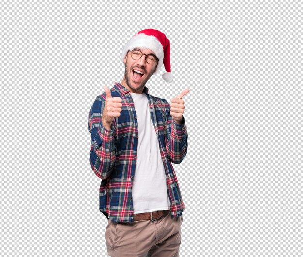 Conceptos de Navidad - hombre joven gesticulando