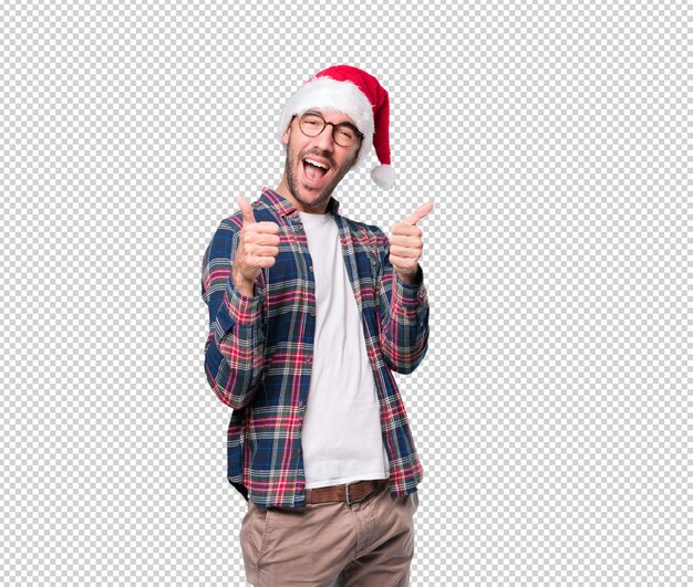 Conceptos de navidad - hombre joven gesticulando