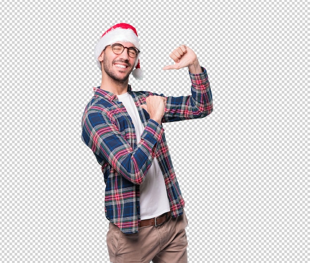 Conceptos de Navidad - hombre joven gesticulando