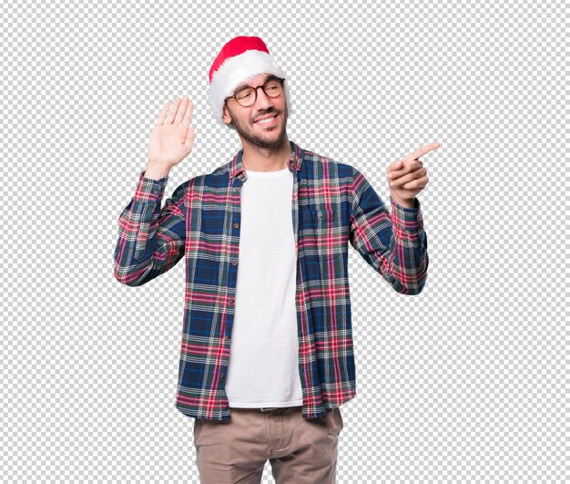Conceptos de Navidad - hombre joven gesticulando