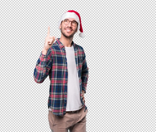 PSD conceptos de navidad - hombre joven gesticulando