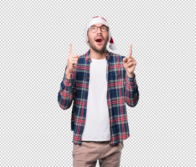 Conceptos de Navidad - hombre joven gesticulando
