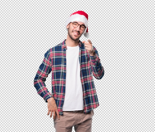 Conceptos de navidad - hombre joven gesticulando