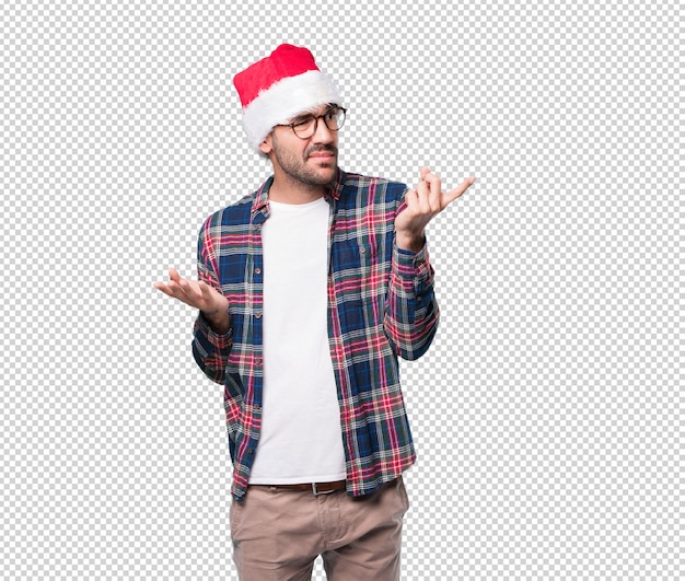 Conceptos de Navidad - hombre joven gesticulando