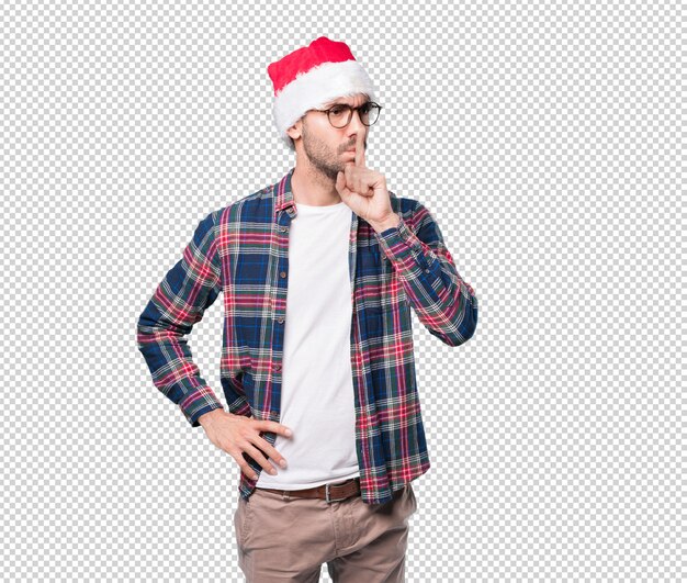 Conceptos de Navidad - hombre joven gesticulando