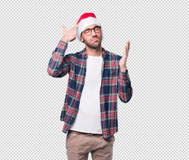 Conceptos de Navidad - hombre joven gesticulando