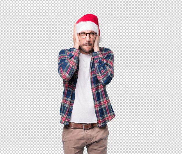 Conceptos de Navidad - hombre joven gesticulando
