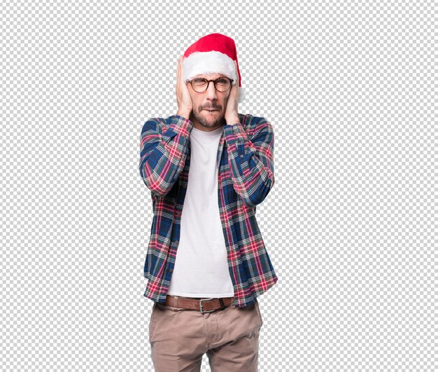 PSD conceptos de navidad - hombre joven gesticulando