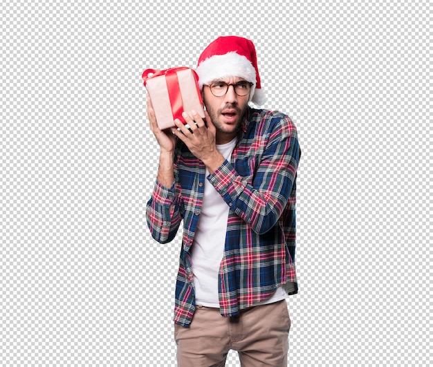 Conceptos de Navidad - hombre joven gesticulando