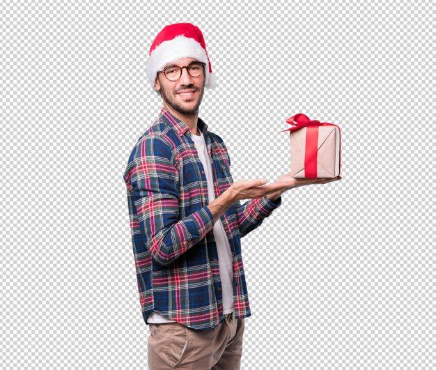 PSD conceptos de navidad - hombre joven gesticulando