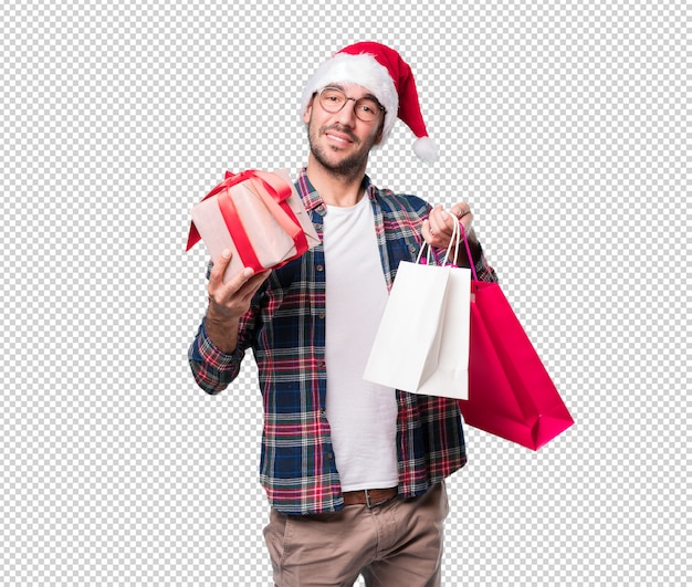 Conceptos de Navidad - hombre joven gesticulando