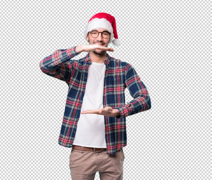 PSD conceptos de navidad - hombre joven gesticulando