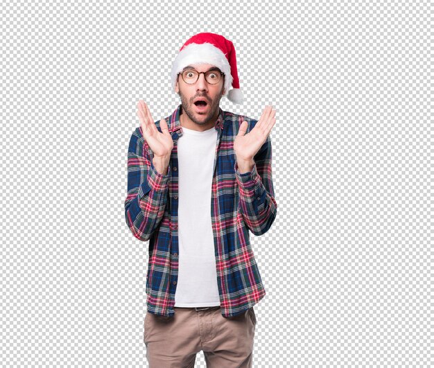 Conceptos de Navidad - hombre joven gesticulando