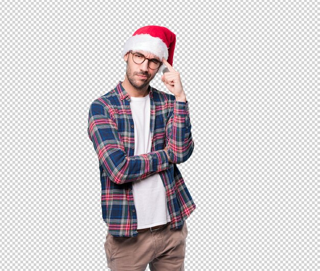 Conceptos de Navidad - hombre joven gesticulando