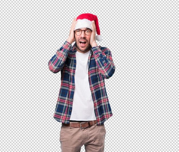 Conceptos de Navidad - hombre joven gesticulando