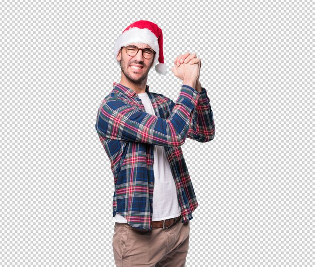 Conceptos de Navidad - hombre joven gesticulando