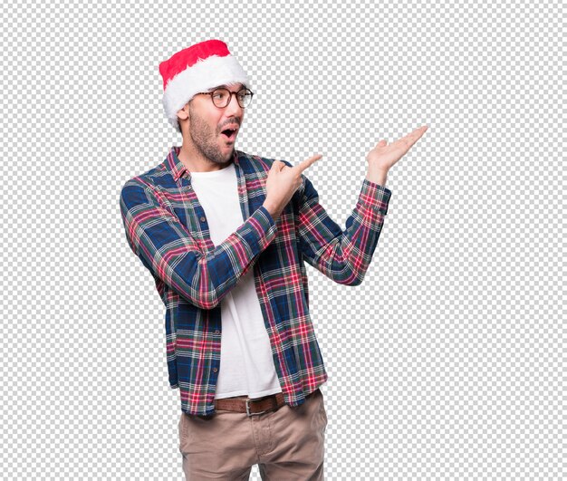 Conceptos de Navidad - hombre joven gesticulando