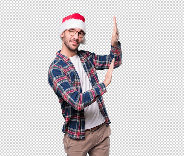 Conceptos de navidad - hombre joven gesticulando