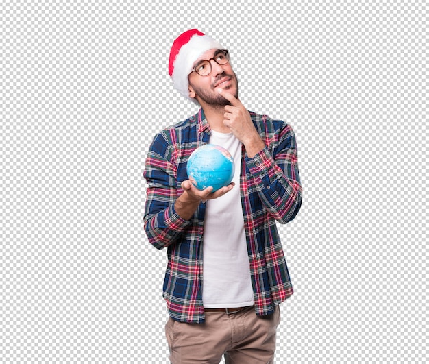 Conceptos de navidad - hombre joven gesticulando