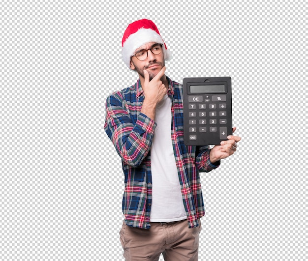 PSD conceptos de navidad - hombre joven gesticulando