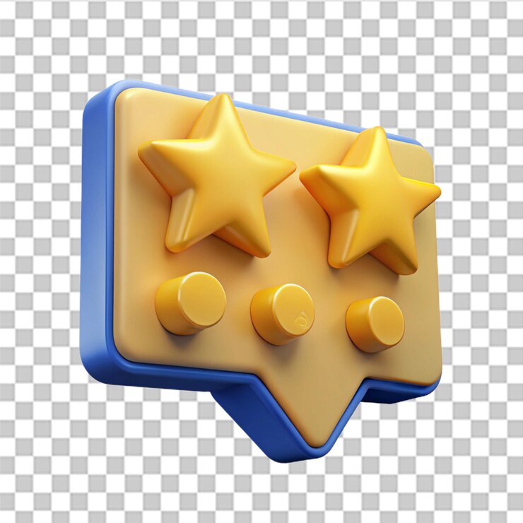 PSD conceptos de revisión de clientes en 3d reviews estrellas con buena y mala tasa encuesta de retroalimentación en línea o concepto de revisión vector de moda y moderno en estilo 3d