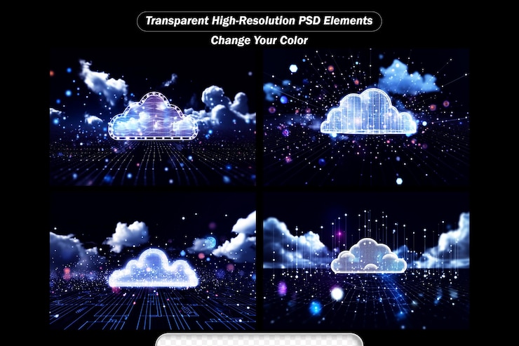 PSD los conceptos de tecnología de almacenamiento transfieren datos a plataformas de computación en la nube