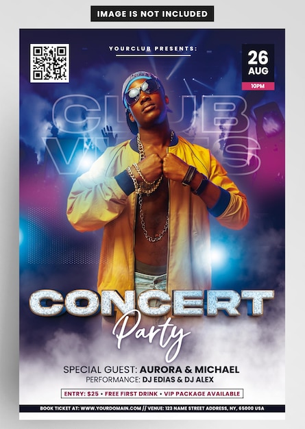 Concert de modèle de dépliant d'événement de DJ Party