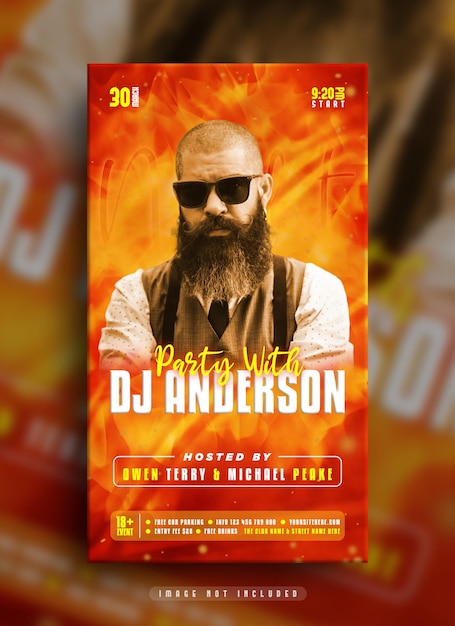 PSD concert de musique live dj party flyer instagram histoire médias sociaux bannière de publication
