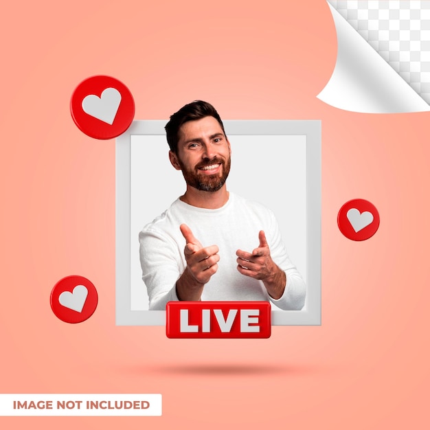 Concetto creativo live streaming social media marketing 3D Live