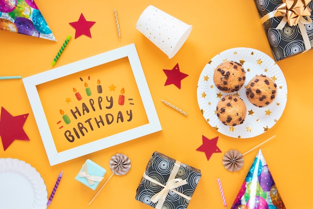 Concetto di buon compleanno mock-up