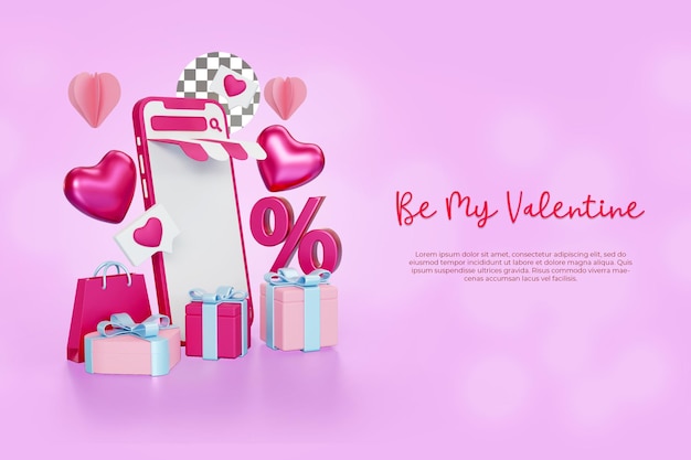 Concetto-di-design-3D-isolato-per-Happy-San Valentino