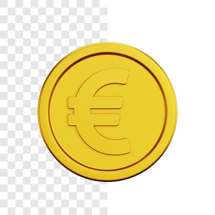PSD concetto di illustrazione 3d moneta euro oro