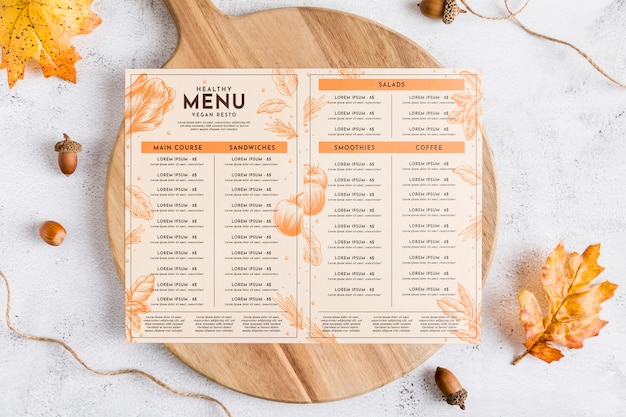 Concetto di menu del ristorante mock-up