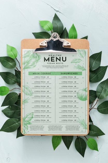 Concetto di menu del ristorante mock-up