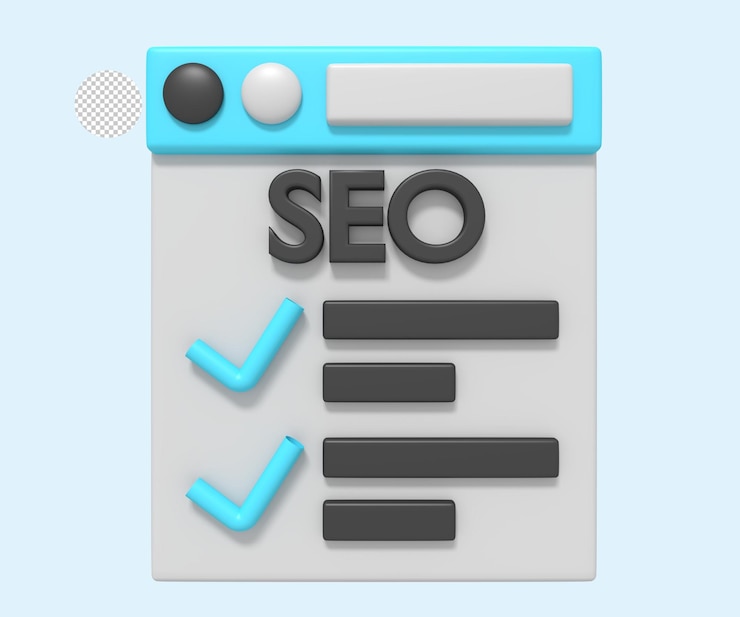 PSD concetto di piano di lista seo della pagina web