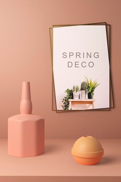 Concetto di primavera deco mock-up