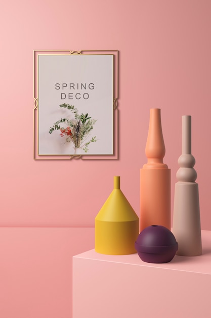 Concetto di primavera deco mock-up