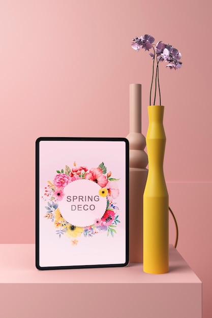 Concetto di primavera deco mock-up